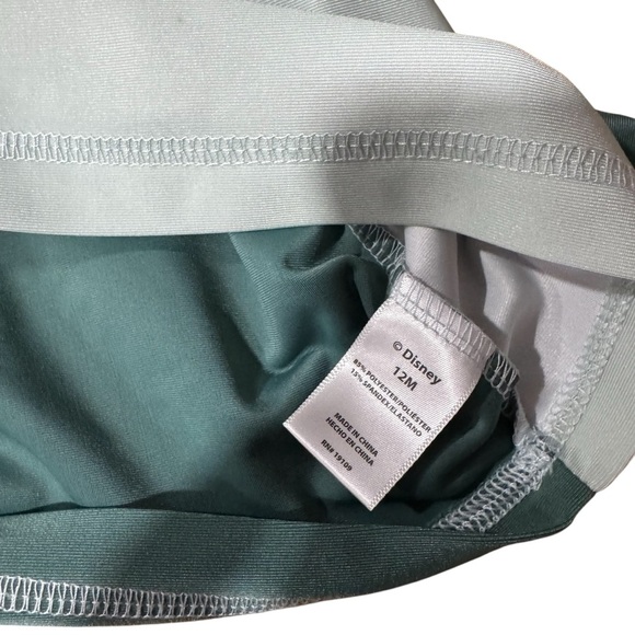 Disney Mickey Mouse Boys 12 m Long Sleeve Rashguard Swim Shirt Surf Beach Sage - Picture 7 of 7